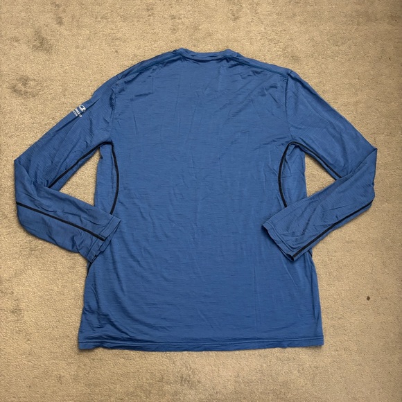 Icebreaker Merino 200 Oasis Long Sleeve Crewe Thermal Top 100% Merino Blue Men’s - Picture 4 of 7